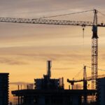Tower crane used in building construction