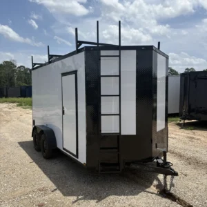 7x14TA2 Trojan Cargo Contractor Trailer White Blackout Package