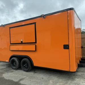 8.5×16 Quality Concession Trailer Orange Blackout Package